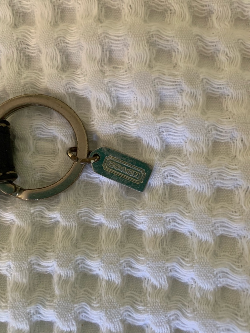 Coach Black Leather Valet Key Ring With Silver Hardware Vintage - Picture 2 of 4